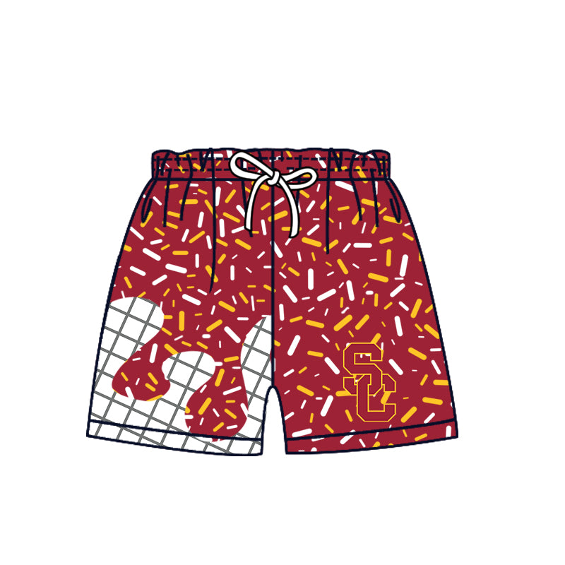 Custom moq 5 mix size milk silk summer teams Camo Hooded Short Sleeve Top Shorts Set Ice Cream Drips Red Hooded Top with Matching Shorts For Baby
