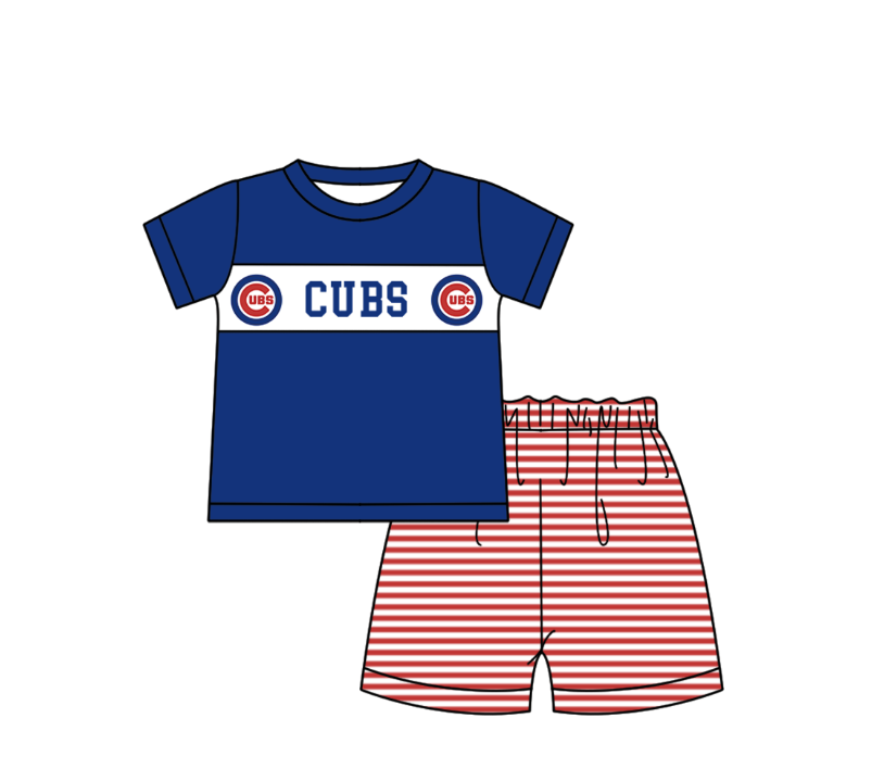 Custom moq 5 mix size milk silk summer teams baby girl boys clothes Dark blue short sleeve shorts sets 2  and dress and rompers 2 series
