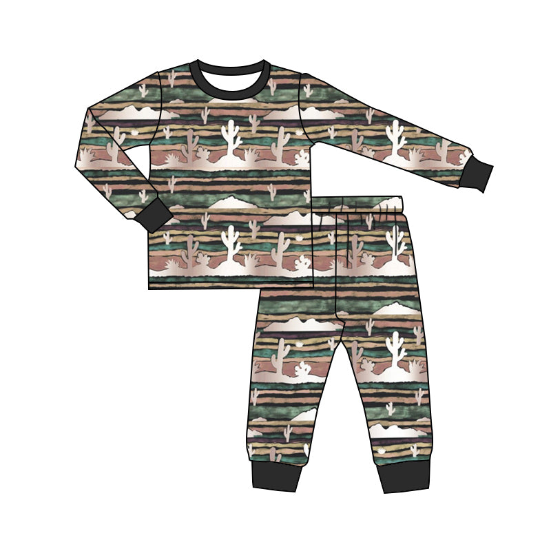 8.17 custom each style moq 5eta 4-6week Sibling Sister catcus gray baby boys sets and rompers match family design