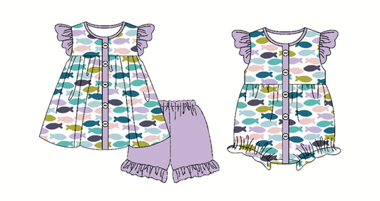 3.24 custom each style moq 5eta 4-6week Sibling Sister baby girl boy short sleeve shorts sets and romper match design