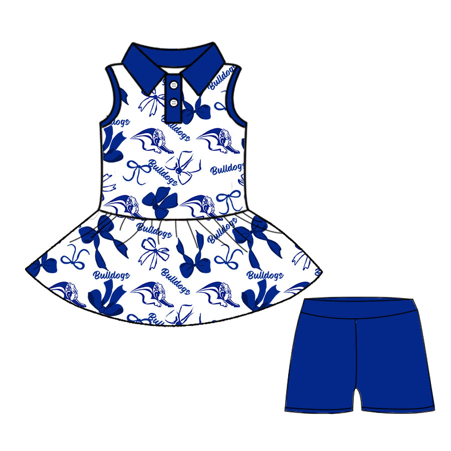 Custom moq 5 mix size milk silk summer teams baby girls clothes bow blue hooded long sleeve pants sets and shorts sets and dress and top and pant-25.8.11