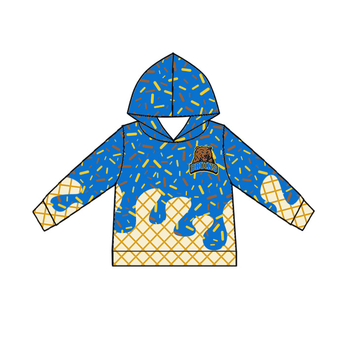 Custom summer teams baby girls clothes team dark sky blue hooded long sleeve tops and short sleeve top and dress and pants and shorts-25.6.3
