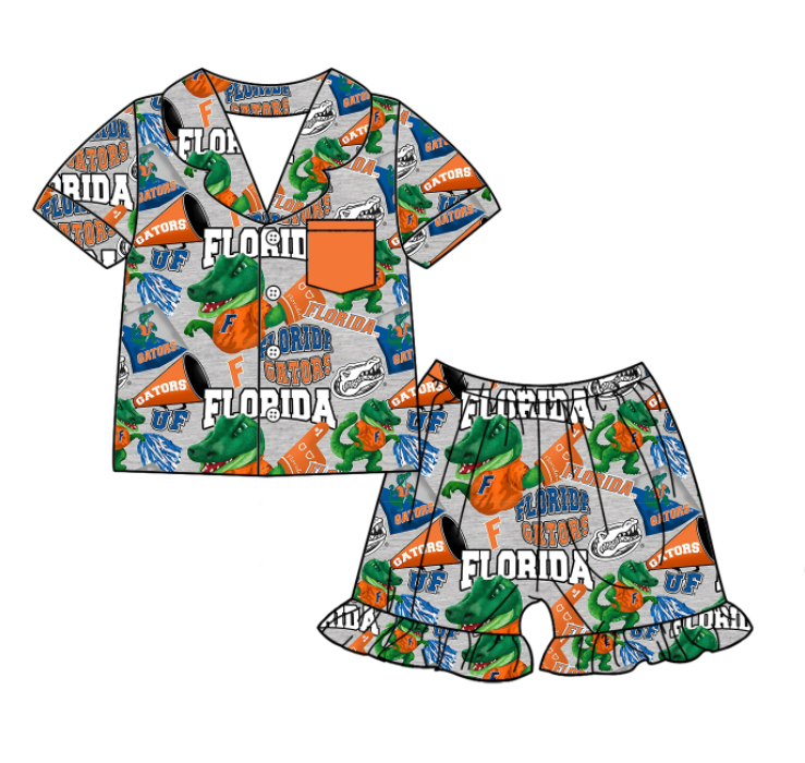 Custom summer teams baby girls clothes team sets dress romper-25.5.6