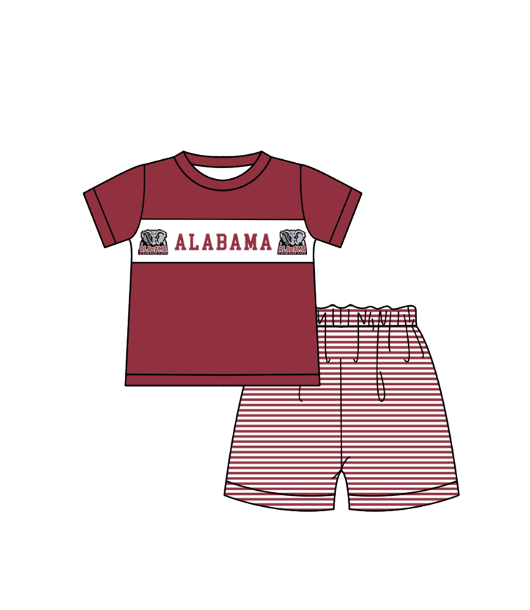Custom moq 5 mix size milk silk summer teams baby girl boys clothes red short sleeve shorts sets 2 and brief sets and dress and rompers 2 series