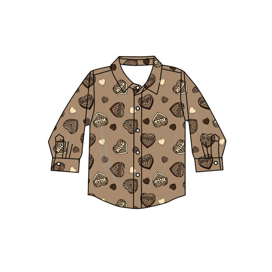 10.16 custom each style moq 5 eta 4-6week baby boys clothes love WILD button long sleeve top