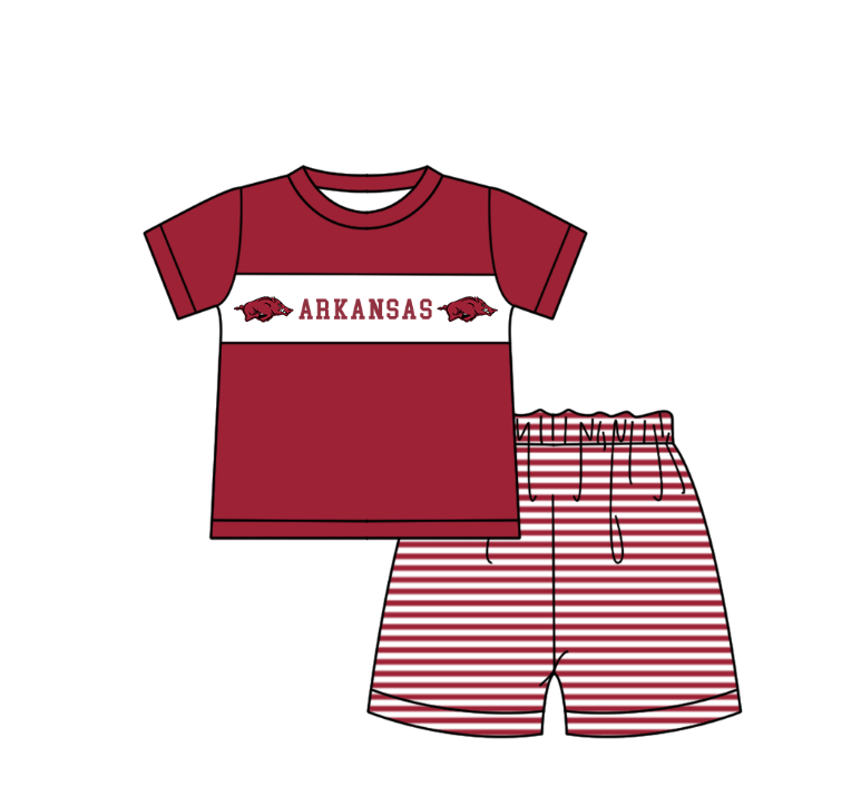 Custom moq 5 mix size milk silk summer teams baby girl boys clothes red short sleeve shorts sets 2  and dress and rompers 2 series