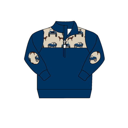 7.6 custom each style moq 5 eta 4-6week navy blue baby boys clothes long sleeve top