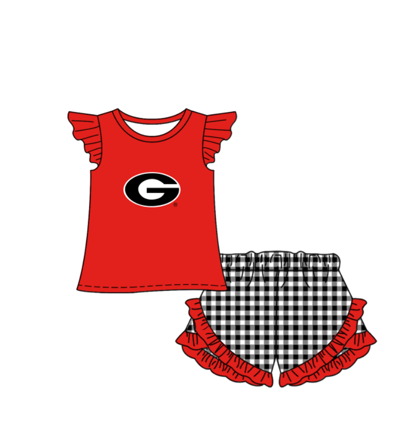 Custom moq 5 mix size milk silk summer teams Baby Boys And Girls Red Short-Sleeved Shirt And Shorts Set Matching Striped Rompers Outfit Set