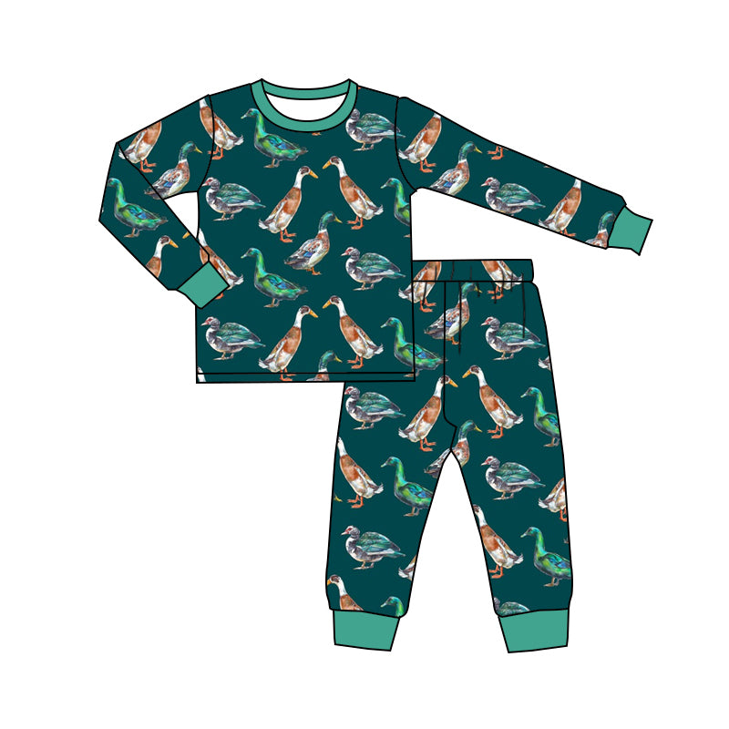 9.24 custom each style moq 5eta 4-6week Sibling Sister duck green baby boys sets and rompers match family design