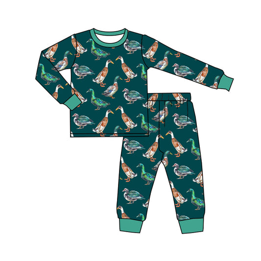 9.24 custom each style moq 5eta 4-6week Sibling Sister duck green baby boys sets and rompers match family design