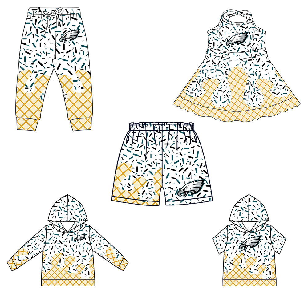 Custom moq 5 mix size milk silk baby girls clothes team white hooded long sleeve tops and short sleeve top and dress and pants and shorts-25.6.28