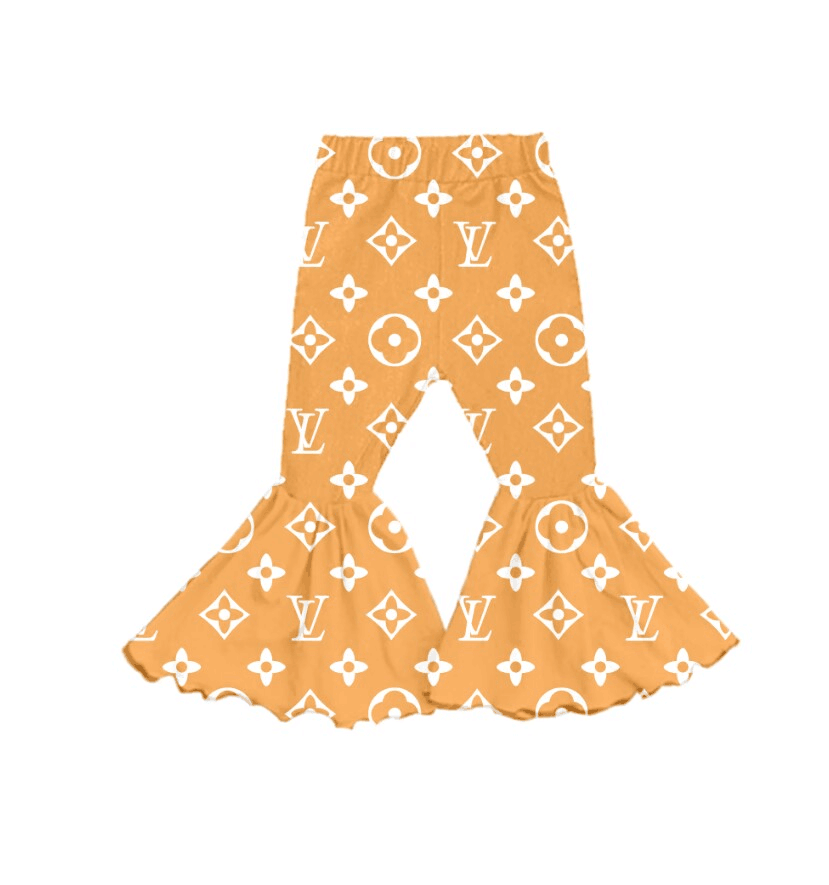 custom girls yellow long pants letter print  moq 5