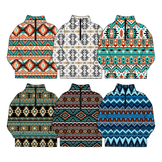 25.11.17 custom each style moq 5 eta 6-8week Sibling Sisters geometric baby boy long sleeve top 6 match family design