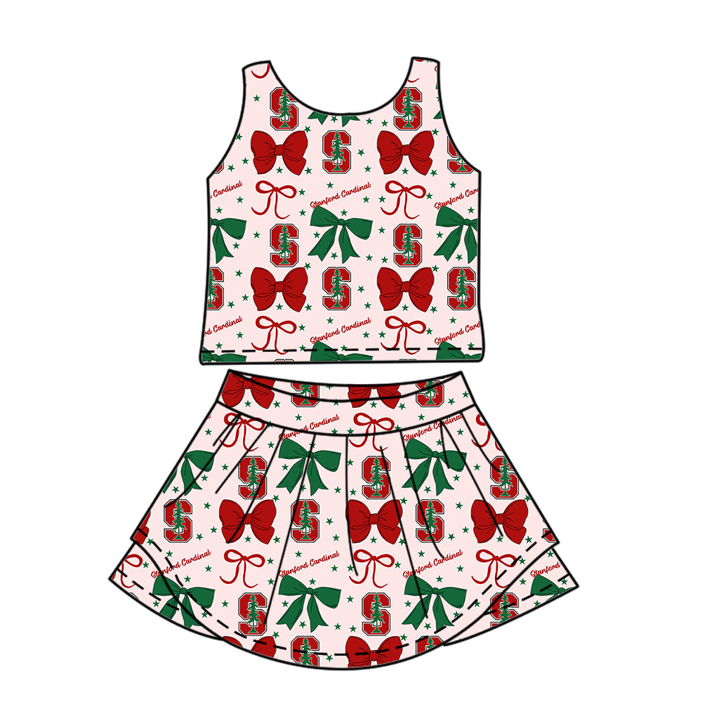 Custom moq 5 mix size milk silk summer teams baby girls clothes team bow red sleeveless skirts sets and dress 1 and dress 2 and dress 3-25.6.25