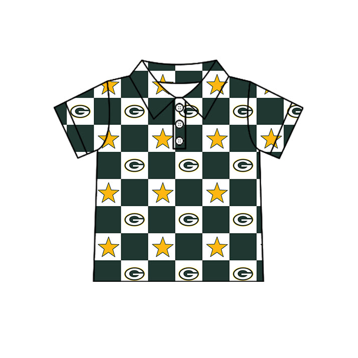 Custom moq 5 mix size milk silk summer teams Baby Girl Sleeveless Top Skirts Set Dress And Shorts Yoga Green Checked Outfit Boy's Checked Short-Sleeved Polo Shirt And Romper