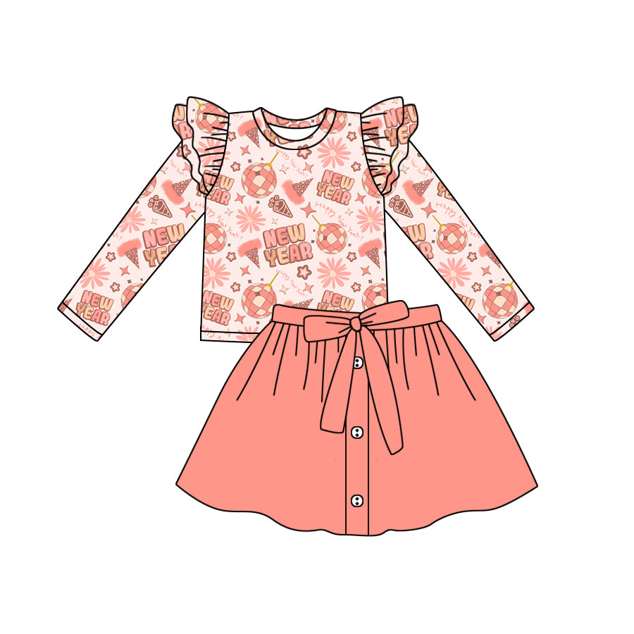 6.25 custom each style moq 5eta 4-6week Sibling Sister new year baby girls sets and dress and rompers match family design