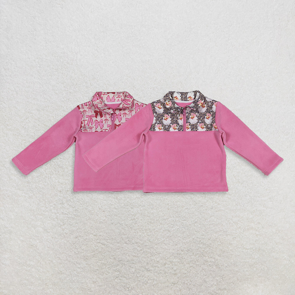 RTS NO MOQ Sibling Baby girl clothes plush zip-up long-sleeved topa fleece