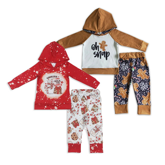 RTS NO MOQ Sibling baby boy clothes hooded long sleeve Clothes Sets