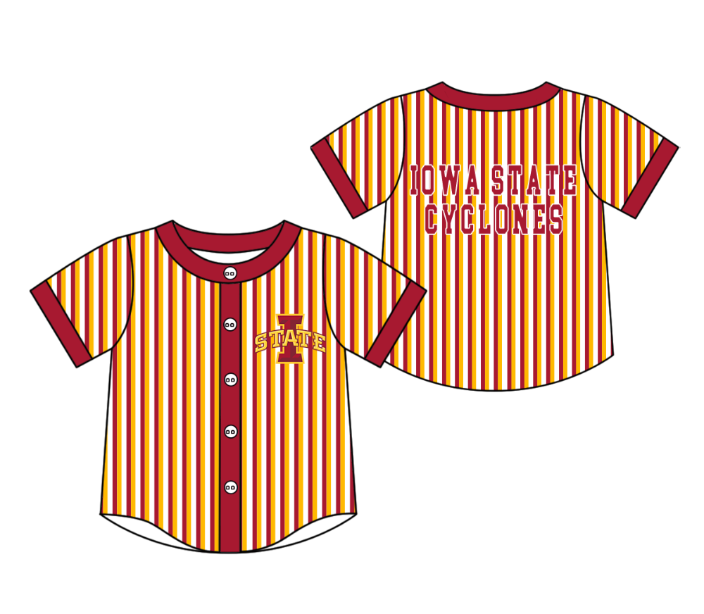 Custom moq 5 mix size milk silk summer teams Red Striped Orange Short-Sleeved Button-Down Shirt for Baby Boy Outfit