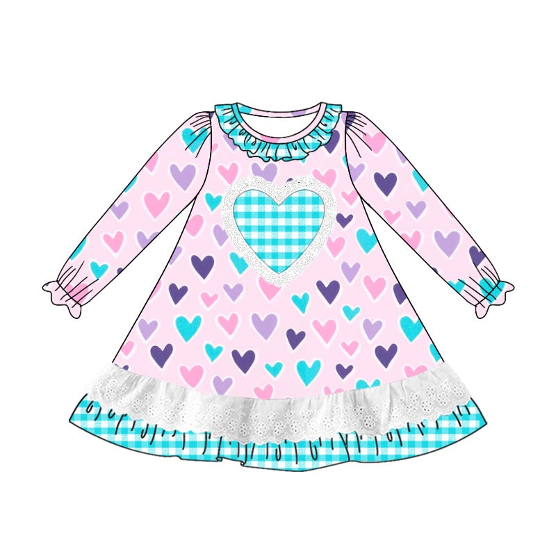 9.6 custom each style moq 5eta 4-6week Sibling Sister love baby girl dress and rompers match family design