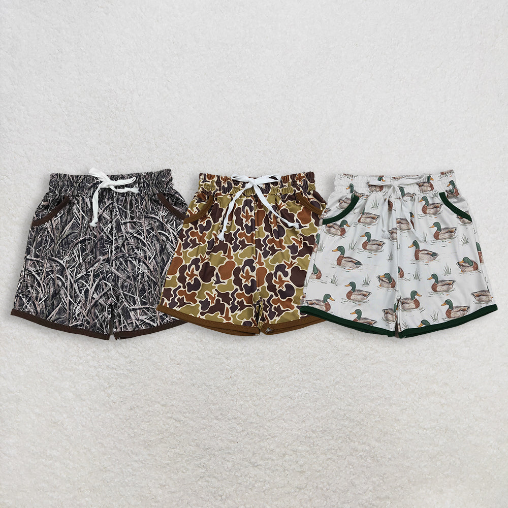 RTS NO MOQ Sibling Baby Boys Camouflage Hunting Shorts with Pockets Bottom Casual Loose Fit Infant Clothing for Boys