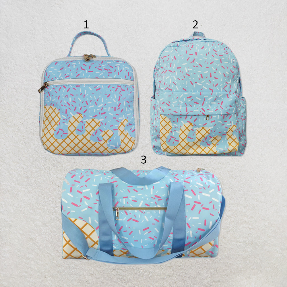 RTS NO MOQ Sibling milk silk Baby Kids Blue Drips Team School Backpack Bags Lunch Boxes School Bags