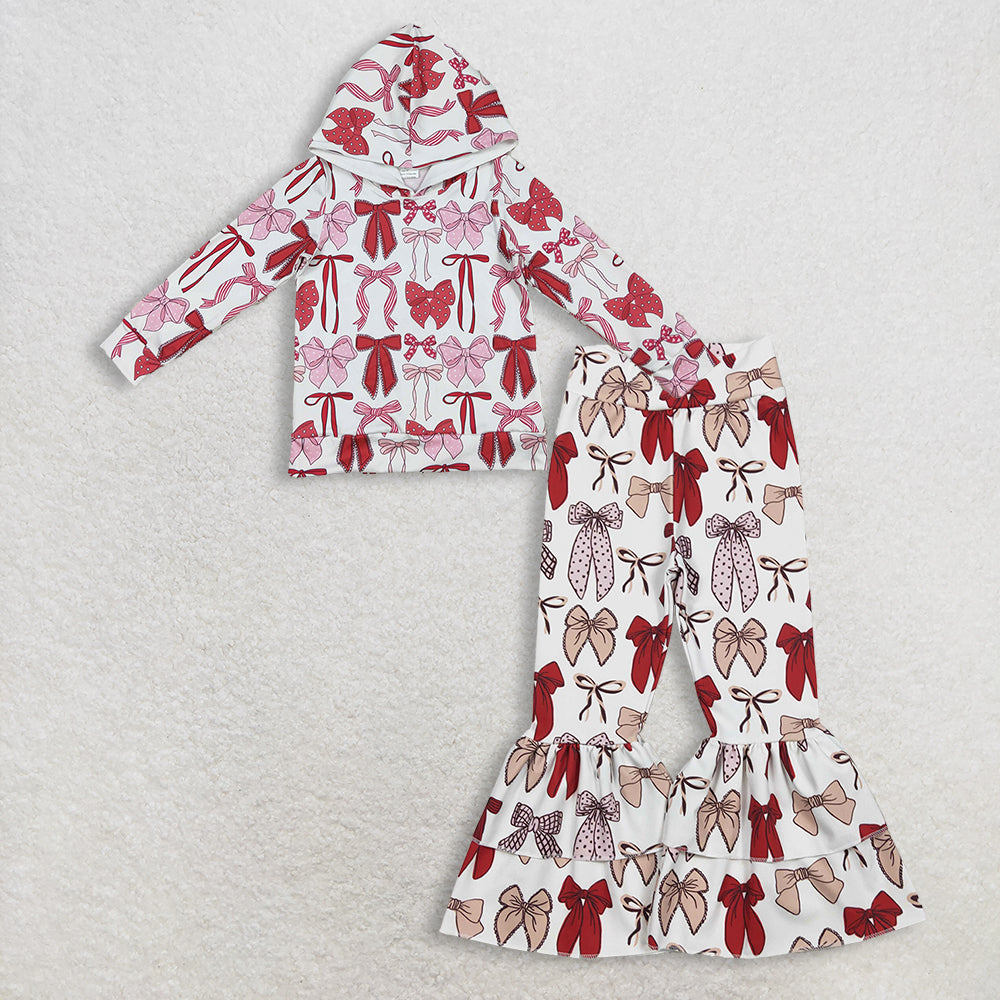 RTS NO MOQ（In Stock) Baby girls clothes Summer yoga bow long sleeve pants sets