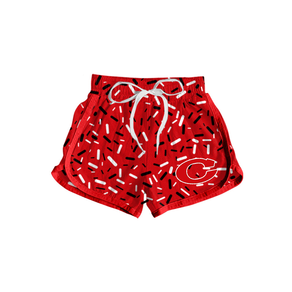 Custom moq 5 mix size milk silk baby girls clothes team red hooded long sleeve tops and skirt and dress and shorts 1 and shorts 2-25.7.3