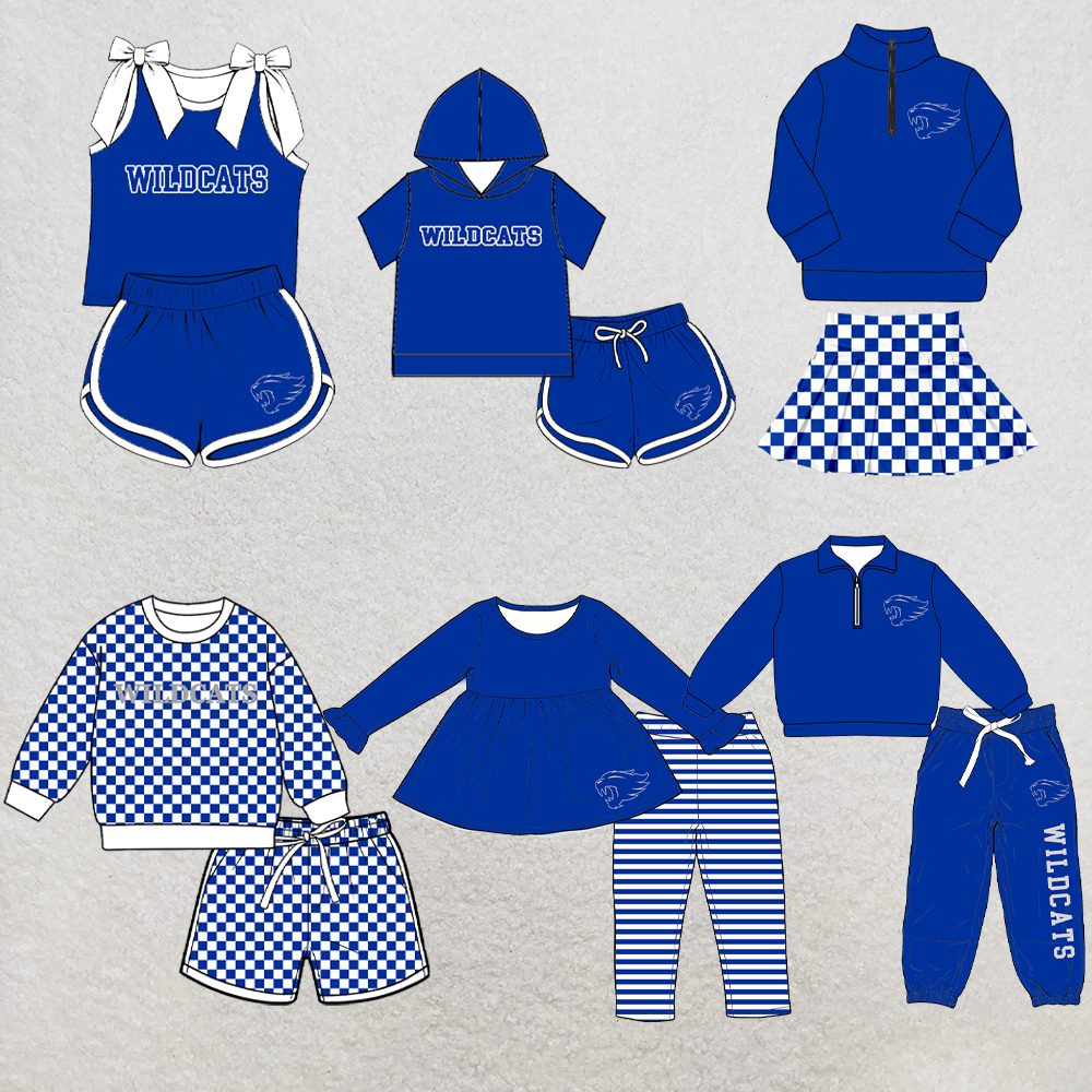 custom moq 5 mix size XY070306 Baby Kids Blue Top And Pants Daily Clothes Sets