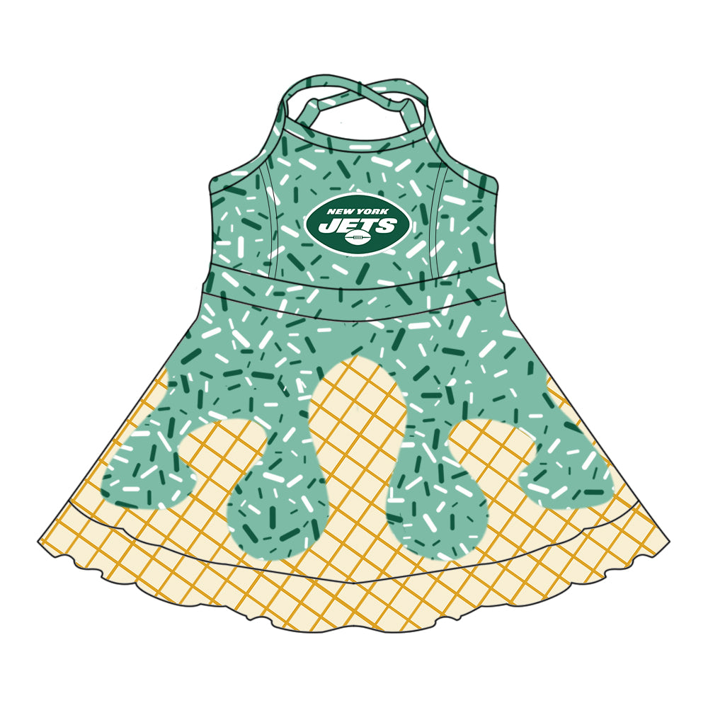 Custom summer teams baby girls clothes team green hooded long sleeve tops and short sleeve top and dress and pants and shorts-25.6.19