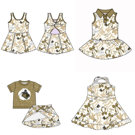Custom moq 5 mix sizes summer teams baby girls clothes team green short sleeve skirts shorts sets dress 1 and dress 2 and dress 3 and dress 4-25.5.13