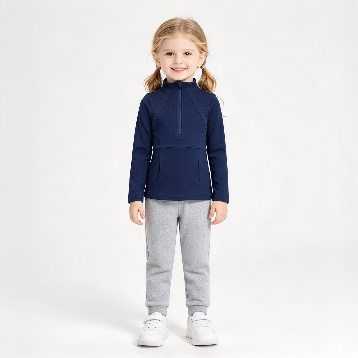 RTS NO MOQ Sibling yoga fabric cotton Baby Girls Solid Color Zip Pocket Yoga Wear Jackets