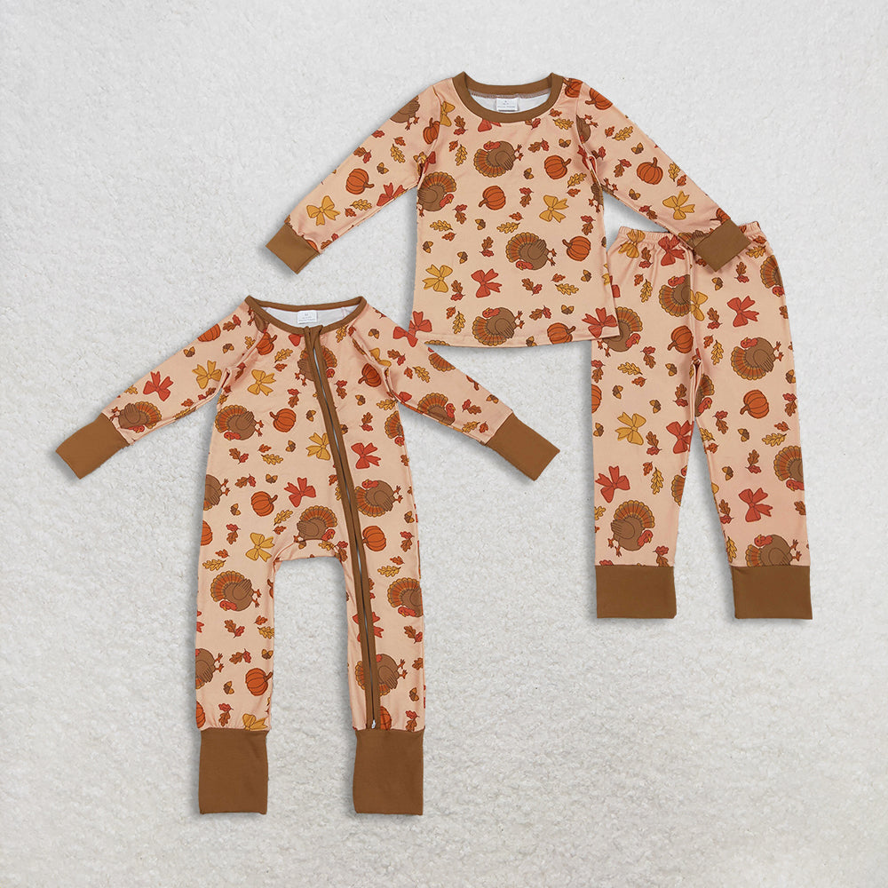 12/18m-7/8t RTS NO MOQ Sibling baby girl clothes turkey long sleeve pants Sets and romper
