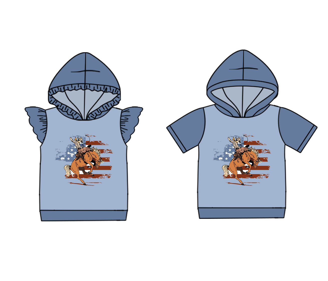 4.23 custom each style moq 5eta 4-6week Sibling Sister riding horse baby boy top and girl top match family design