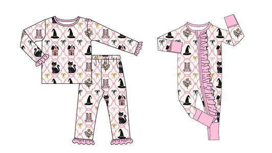 25.6.5 custom each style moq 5eta 4-6week Sibling Sisters bow pink baby girl long sleeve pants sets and rompers match family design