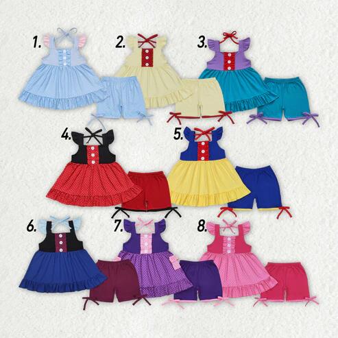Cute Clothes Sibling Baby Girls Summer Outfit Set Sister Top Shorts Clothing Combo for Little Girls