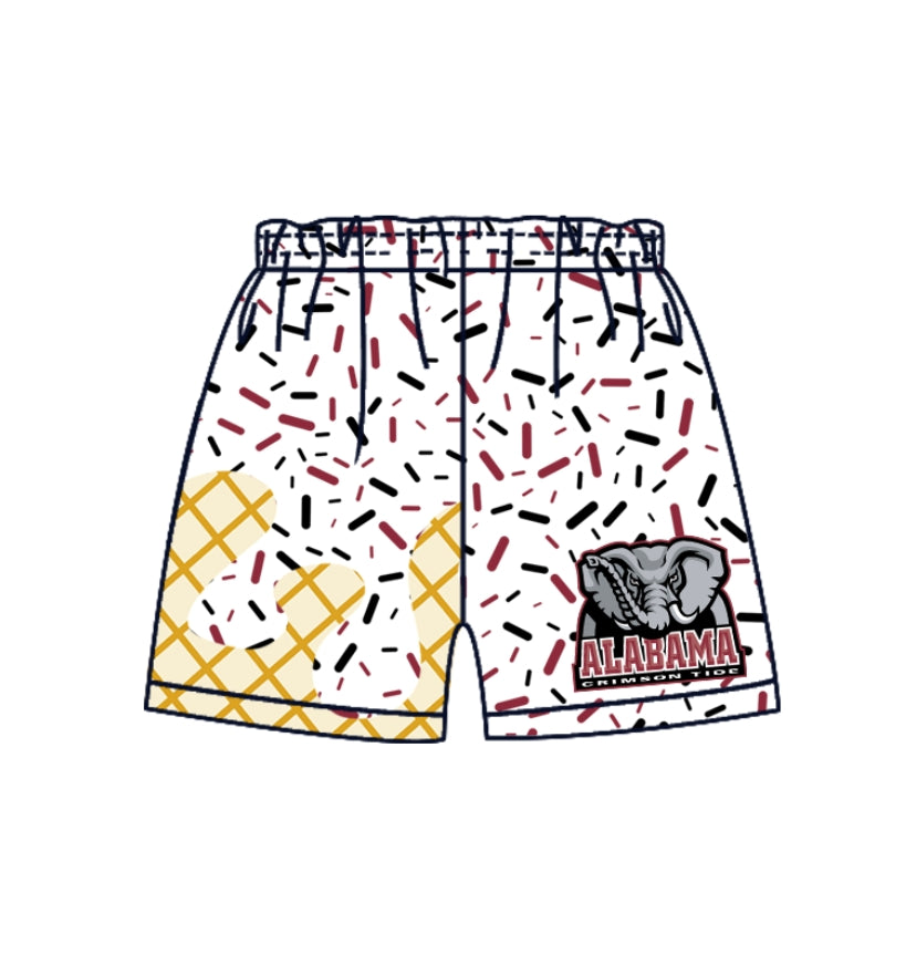 Custom Red Elephant Girls Skirt Short Sleeve Suit