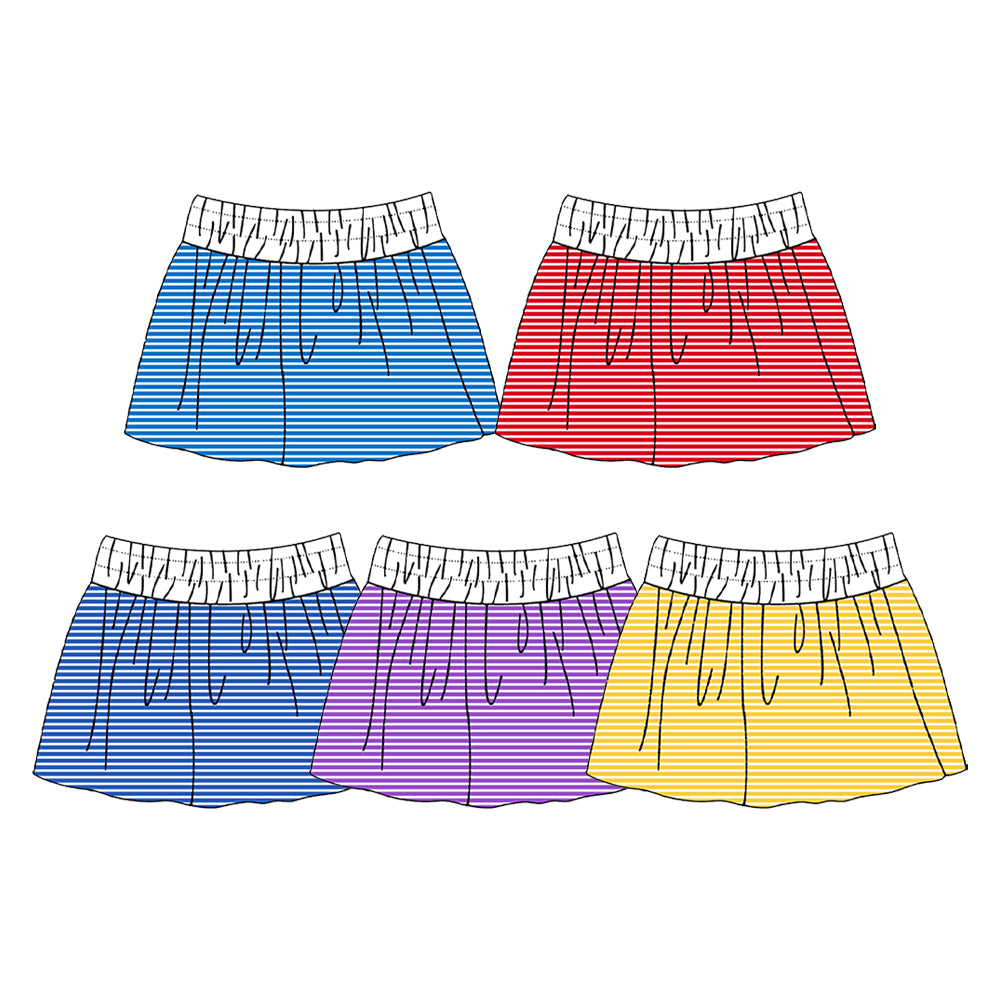 (Preorder new) No moq Yoga Baby Girls Summer Striped Print Yoga Skort Skirt