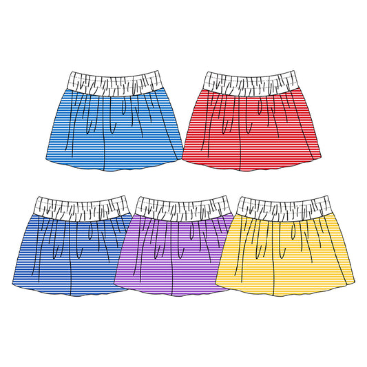 (Preorder new) No moq Yoga Baby Girls Summer Striped Print Yoga Skort Skirt