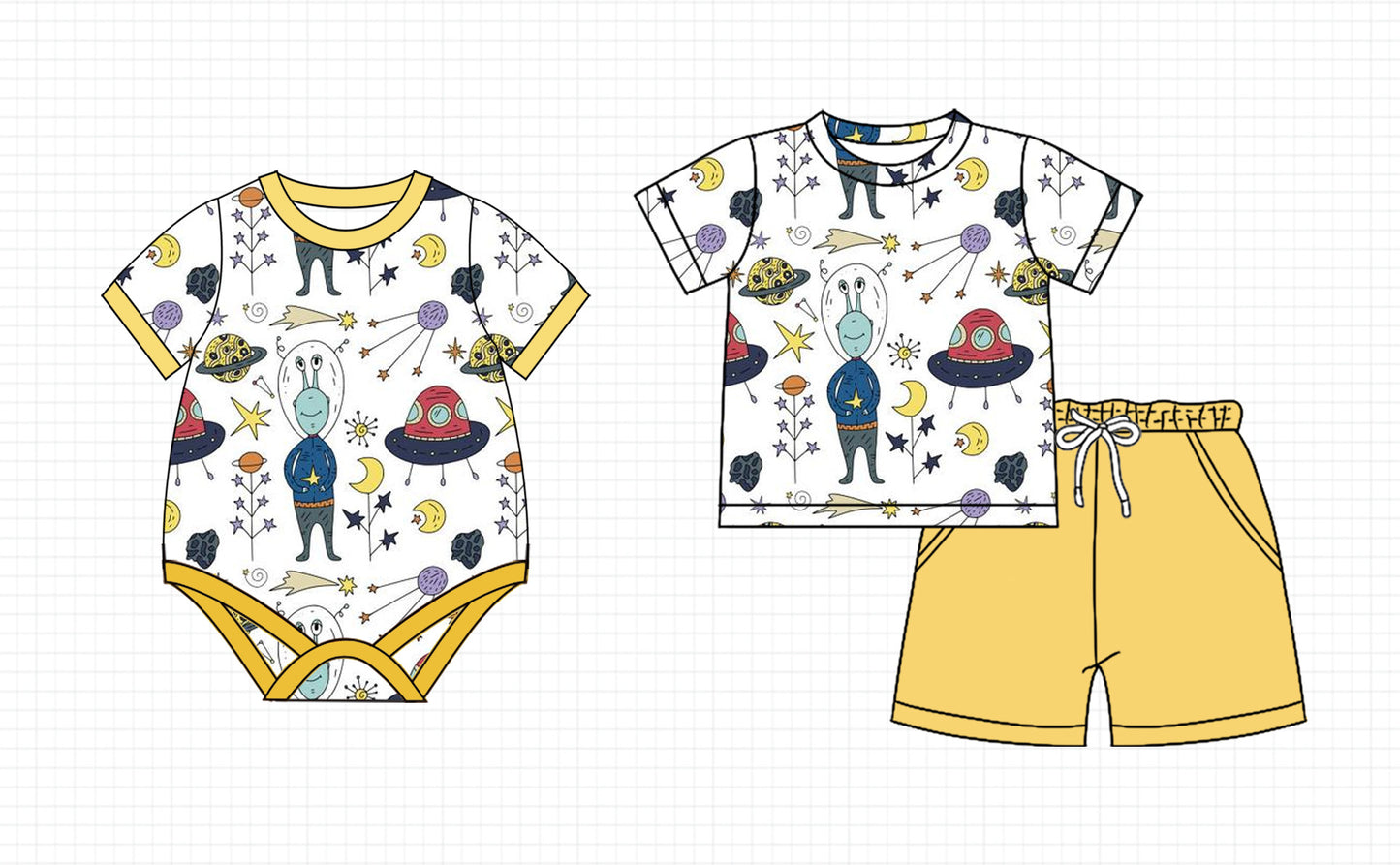 2.22 custom each style moq 5eta 4-6week Sibling Sister baby boy short sleeve shorts sets and romper match design