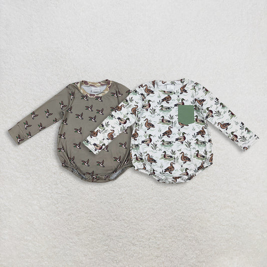 RTS NO MOQ Sibling baby Boys clothes duck long sleeve rompers