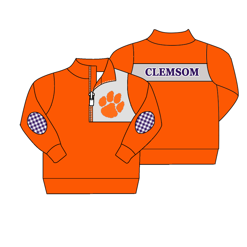 custom moq 5 mix size MSD070901 Baby Kids Long Sleeve Zip Up Pullover Team Casual Top