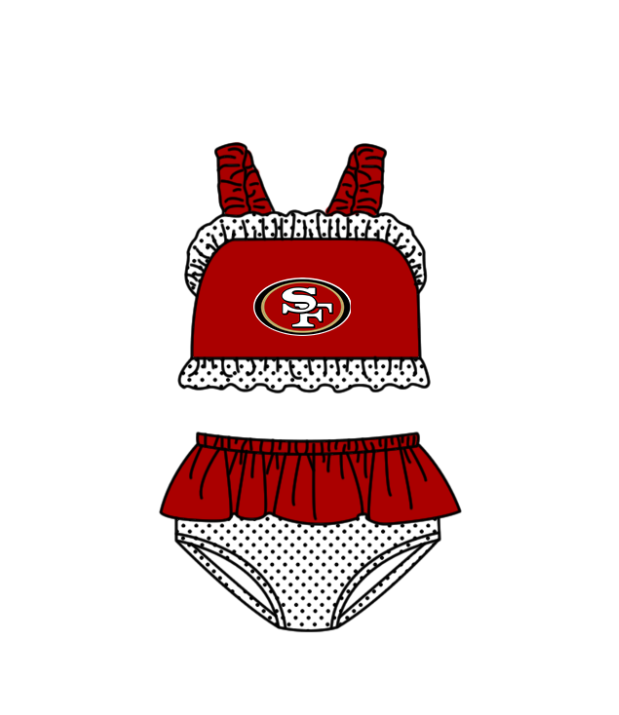 Custom moq 5 mix size milk silk summer teams baby girl boys clothes Red Two-Piece Swimsuit Set One Piece Swimsuits boy swim trunks