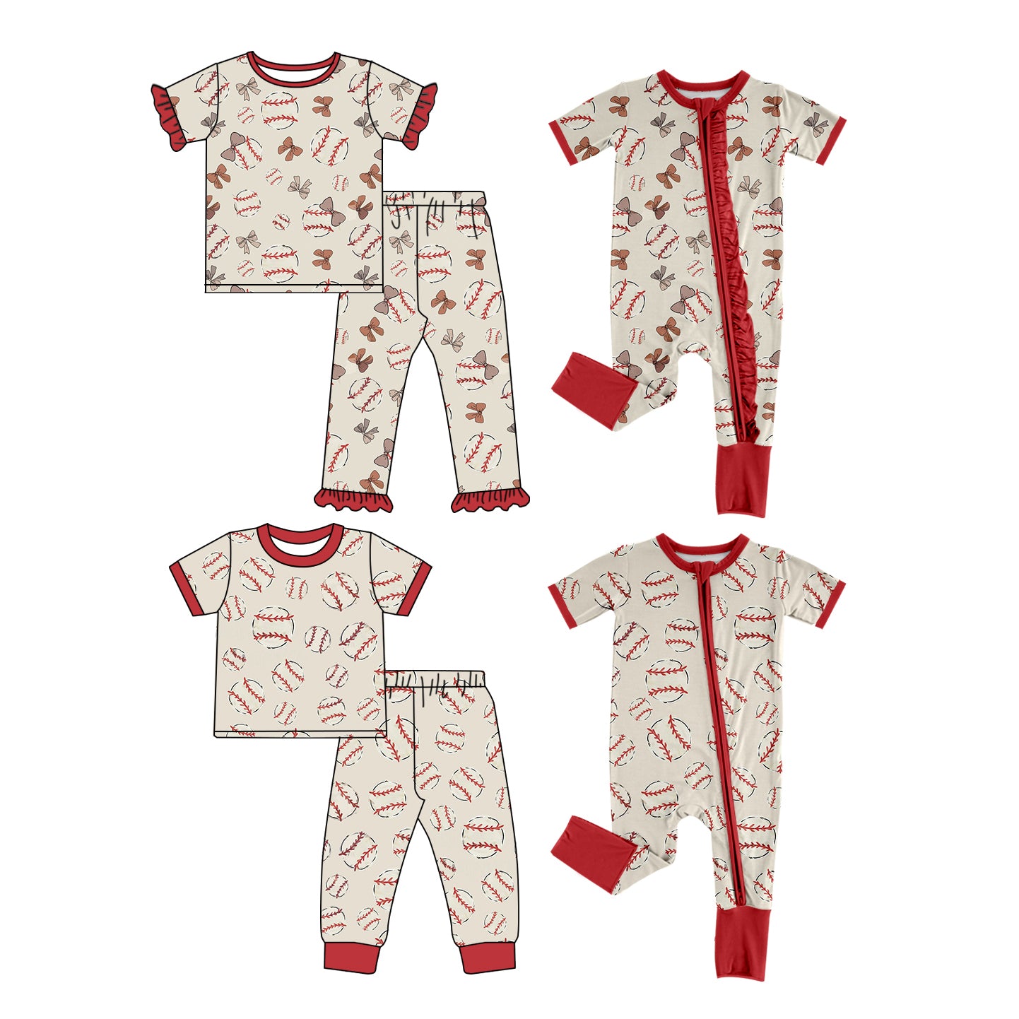 12.7 custom each style moq 5eta 4-6week Sibling Sister baseball baby girl sets 1 and sets 2 and boy rompers and girl romper match family design