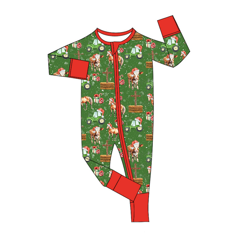 9.2 custom each style moq 5eta 4-6week Sibling Sister Christmas green baby boys sets and rompers match family design