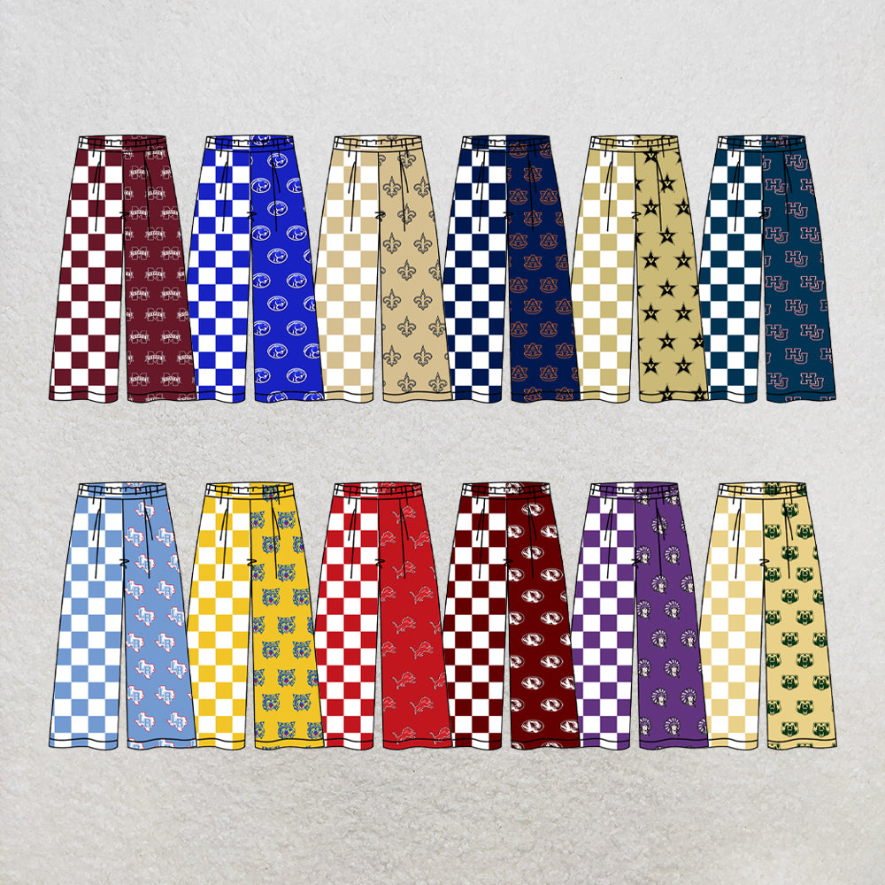 Custom moq 5 mix size summer teams Adult Daily Versatile Check Elastic Waist Team Pants