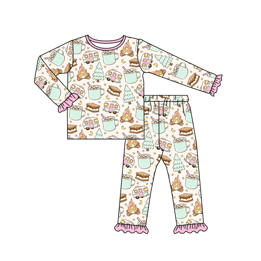 7.2 custom each style moq 5eta 4-6week Sibling Sister bus pink baby girls sets and rompers match family design