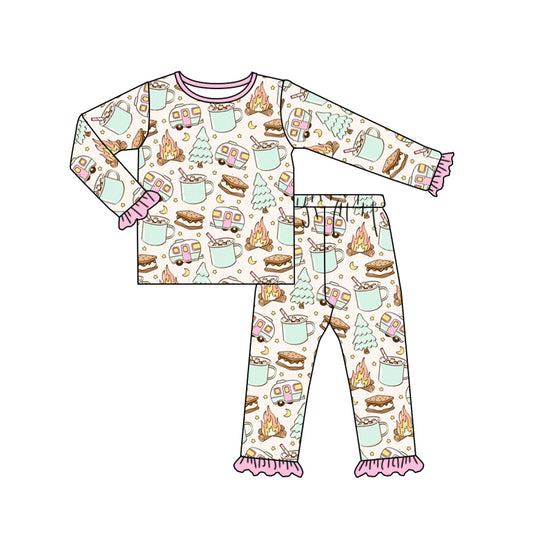 7.2 custom each style moq 5eta 4-6week Sibling Sister bus pink baby girls sets and rompers match family design