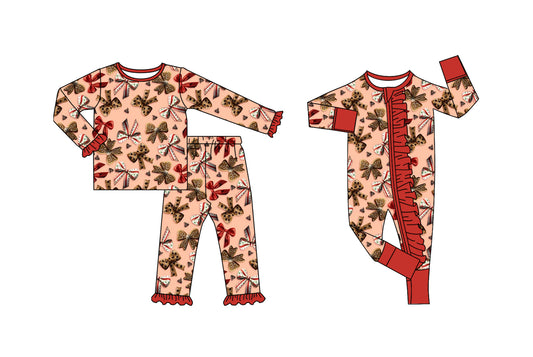 25.6.9 custom each style moq 5eta 4-6week Sibling Sisters bow baby girl long sleeve pants sets and rompers match family design