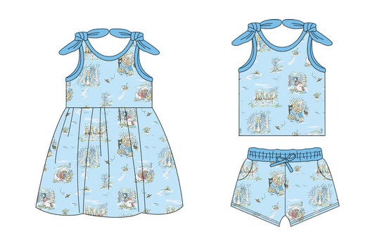 26.1.14 custom each style moq 5 eta 6-8week Sibling Sister easter baby short sleeve shorts sets and dress match design